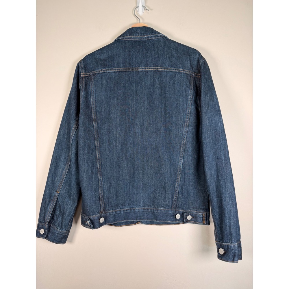 Gap Mens Dark Wash Denim Trucker Jacket Blue Button Up Size M 1969 927706-00 - Picture 4 of 11